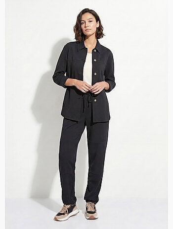 Surchemise boutonnée maille crêpe unie - AFIBEL