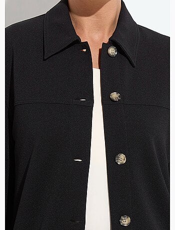 Surchemise boutonnée maille crêpe unie - AFIBEL