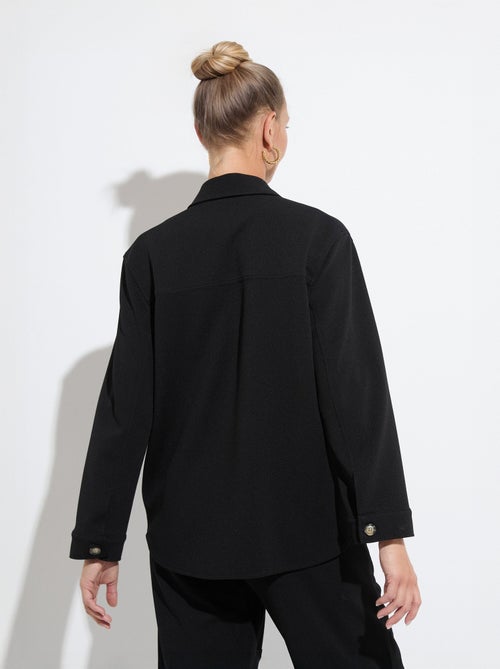 Surchemise boutonnée maille crêpe unie - AFIBEL - Kiabi