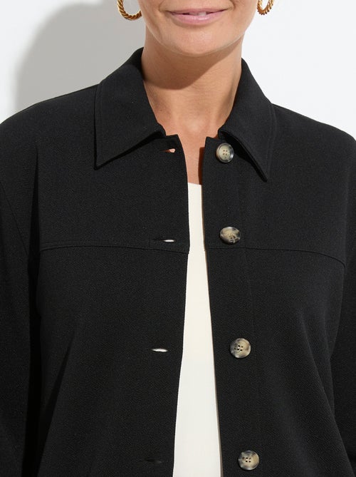 Surchemise boutonnée maille crêpe unie - AFIBEL - Kiabi
