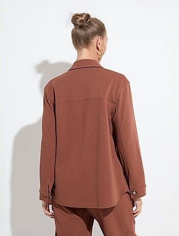 Surchemise boutonnée maille crêpe unie