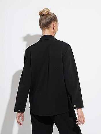 Surchemise boutonnée maille crêpe unie