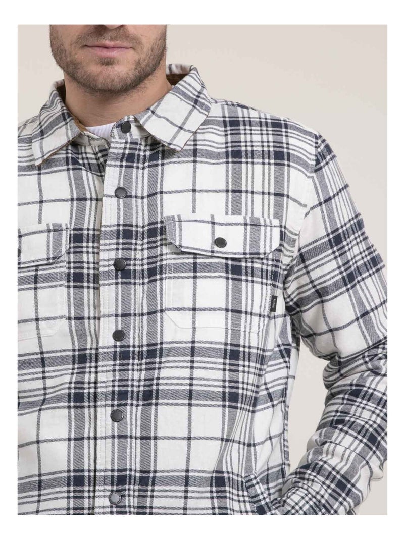 Surchemise carreaux pur coton ZATLEY Ecru - Kiabi