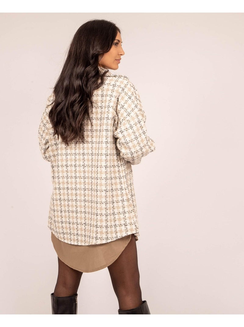 Surchemise carreaux ubarth Beige - Kiabi