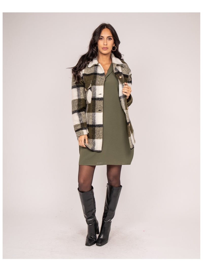 Surchemise carreaux UKARL Kaki - Kiabi