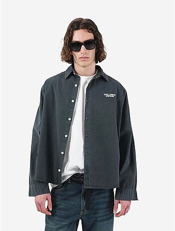 Surchemise courte en popeline de coton oversize giesto