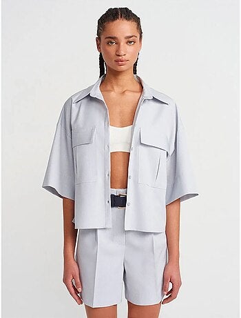 Dilvin surchemise courte oversize en crêpe
