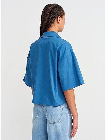 Surchemise courte oversize en crêpe dilvin