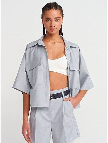 Surchemise courte oversize en crêpe dilvin