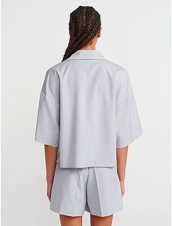 Surchemise courte oversize en crêpe dilvin