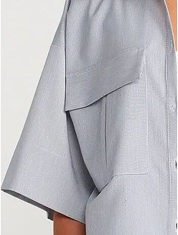 Surchemise courte oversize en crêpe dilvin