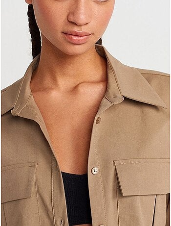 Surchemise courte oversize en crêpe dilvin