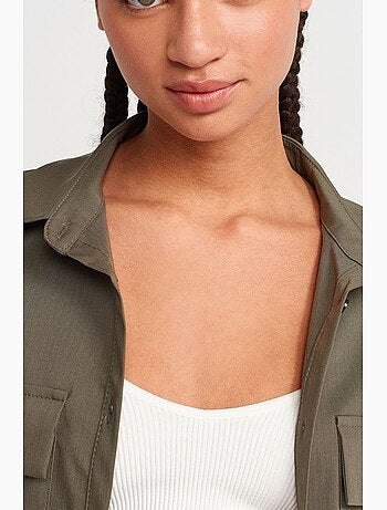 Surchemise courte oversize en crêpe dilvin