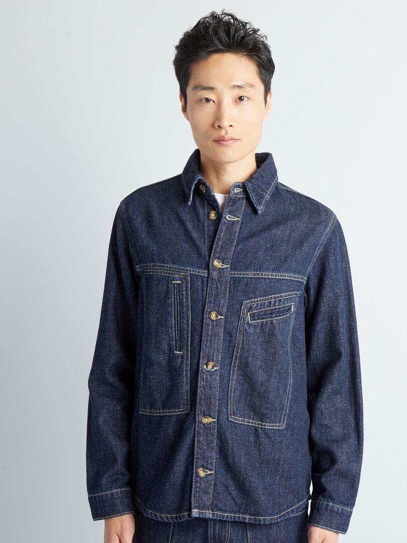 Surchemise denim x chanvre Bleu - Kiabi
