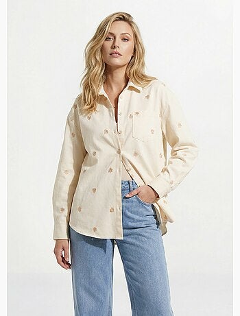 Surchemise en coton avec broderies - afibel