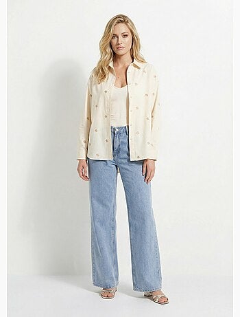 Surchemise en coton avec broderies - afibel