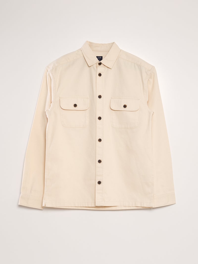 Surchemise en coton Beige - Kiabi