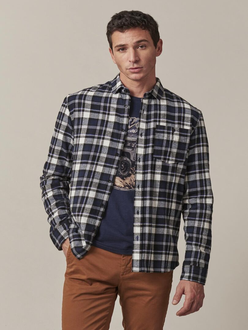 Chemise en coton à carreaux avec lurex