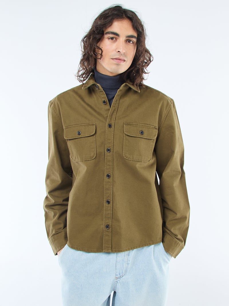Surchemise en coton Vert - Kiabi
