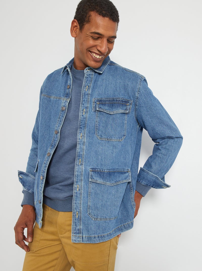 Surchemise en denim 3 poches Bleu - Kiabi