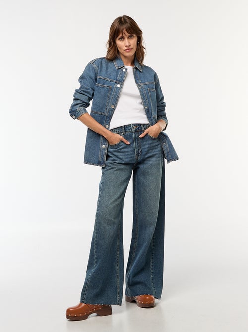 Surchemise en denim pressionnée - Kiabi