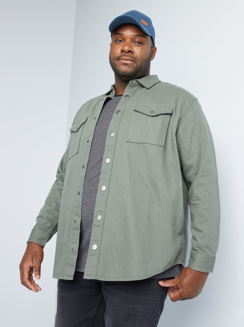 Surchemise en denim Vert - Kiabi