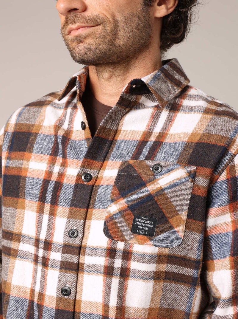 Surchemise en flanelle à carreaux 'Deeluxe' Marron clair - Kiabi