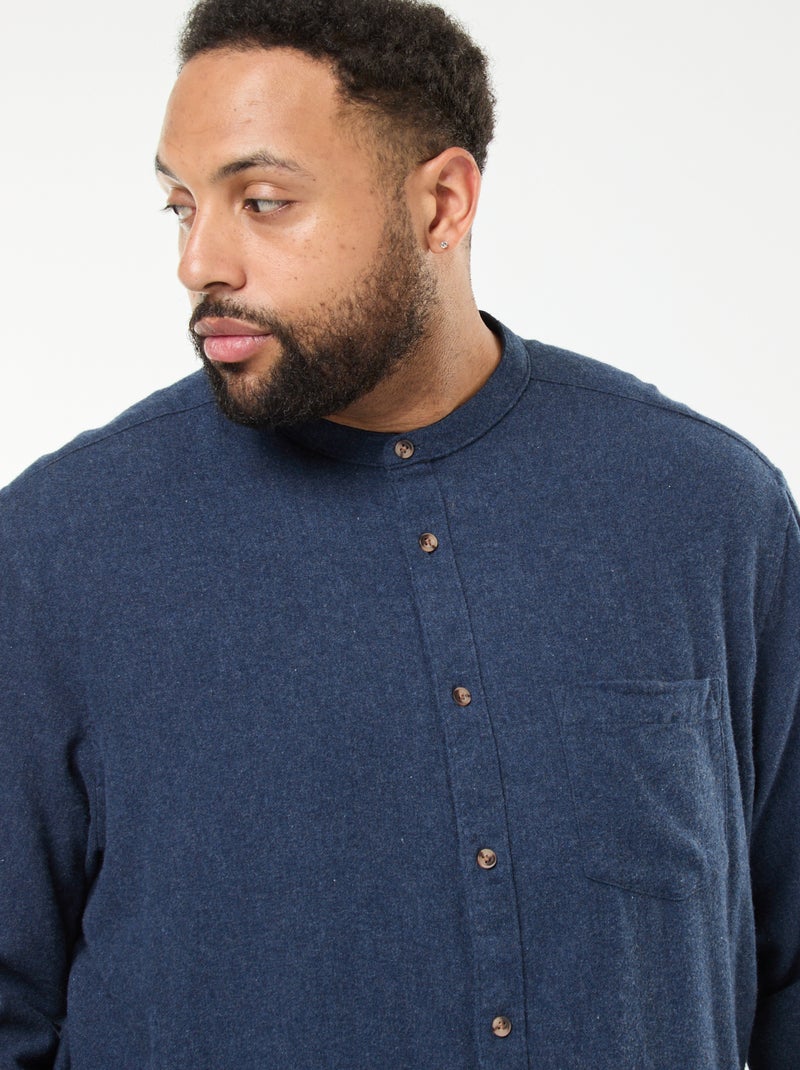 Surchemise en flanelle avec poche poitrine Bleu - Kiabi