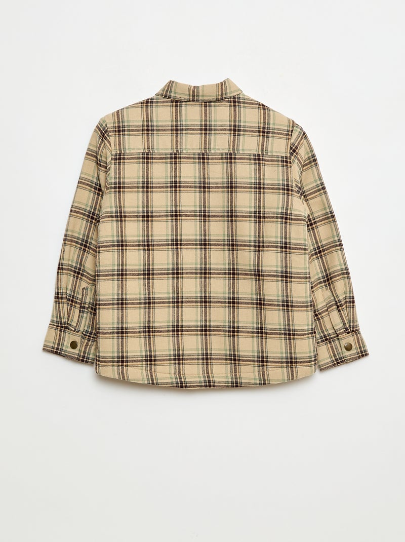 Surchemise en flanelle doublée Beige - Kiabi