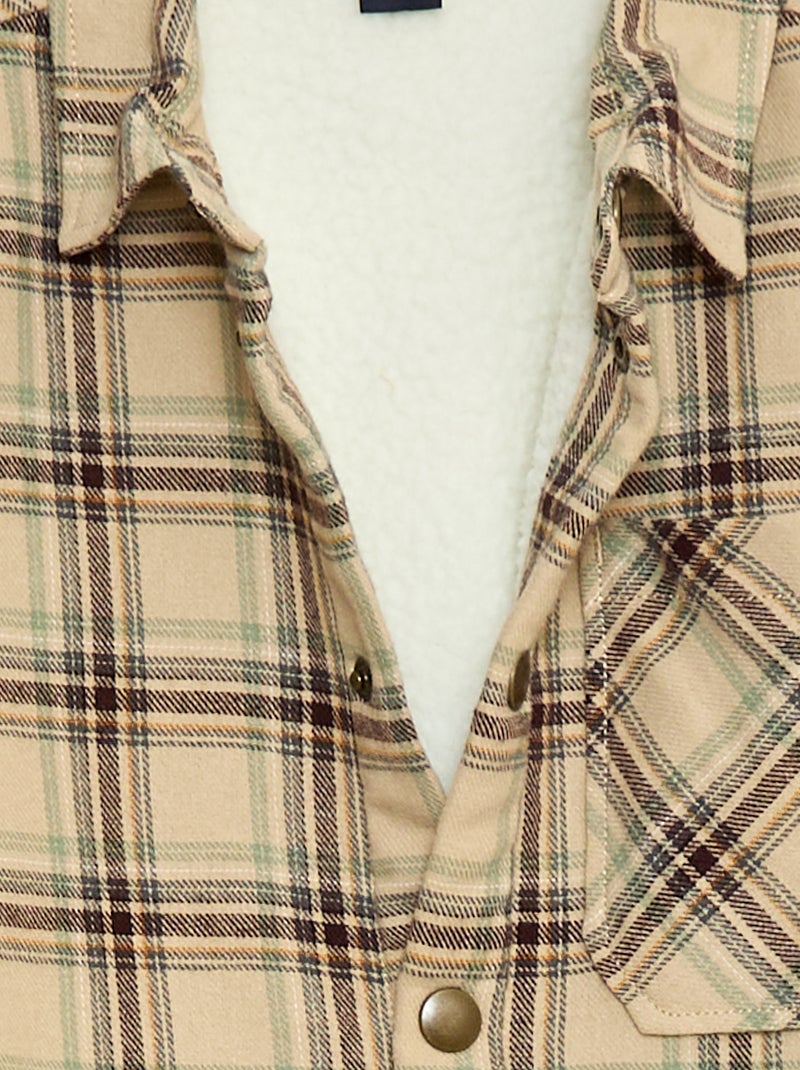 Surchemise en flanelle doublée Beige - Kiabi