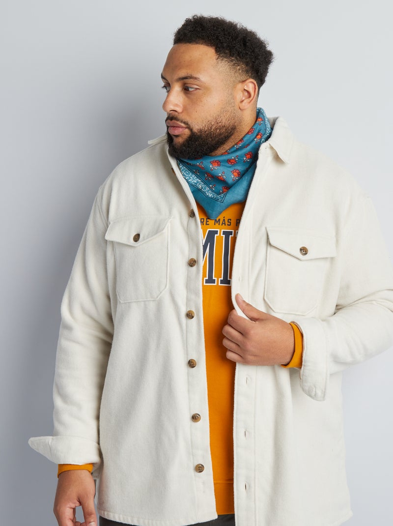 Surchemise en flanelle Ecru - Kiabi