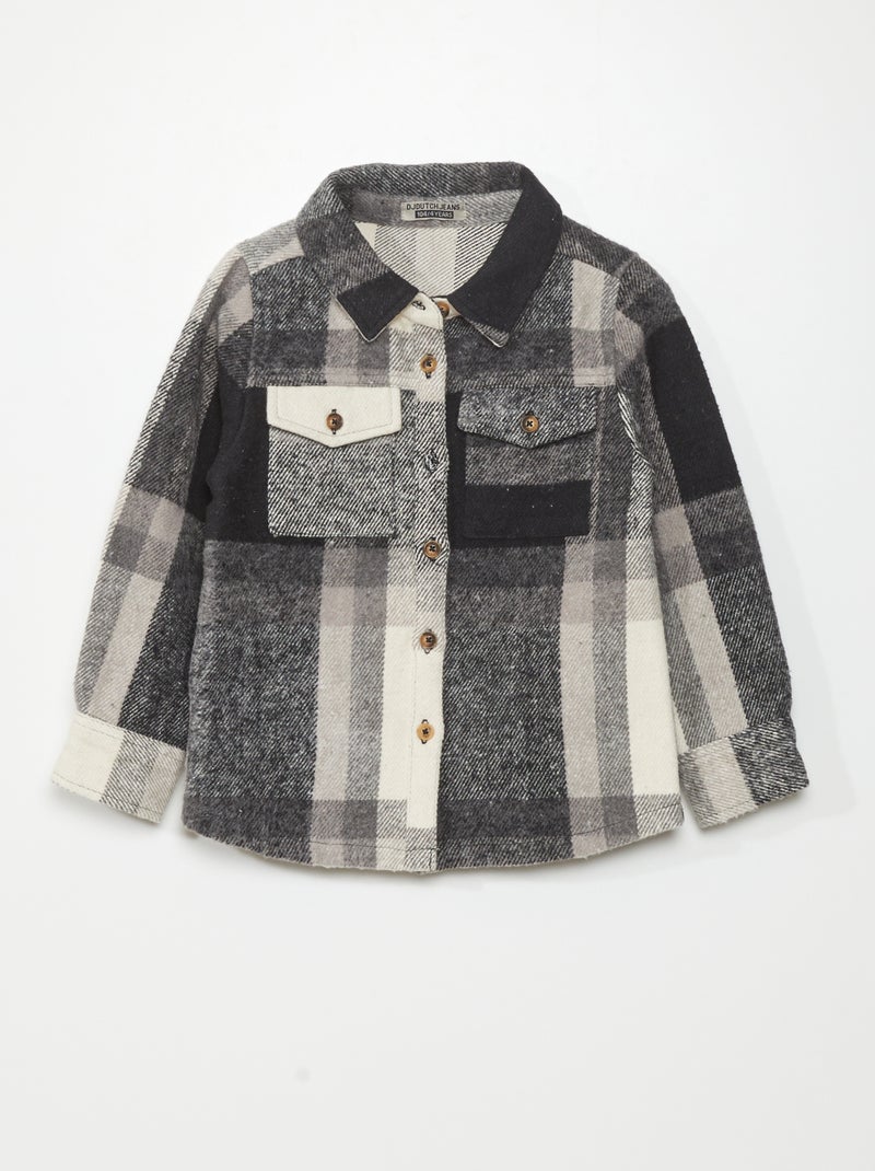 Surchemise en flanelle noir/blanc - Kiabi