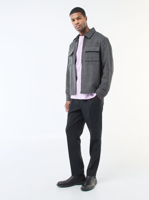 Surchemise en flanelle unie - Kiabi