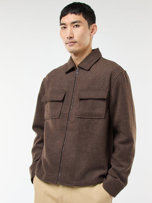 Surchemise en flanelle unie - Kiabi