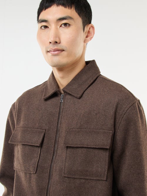 Surchemise en flanelle unie - Kiabi