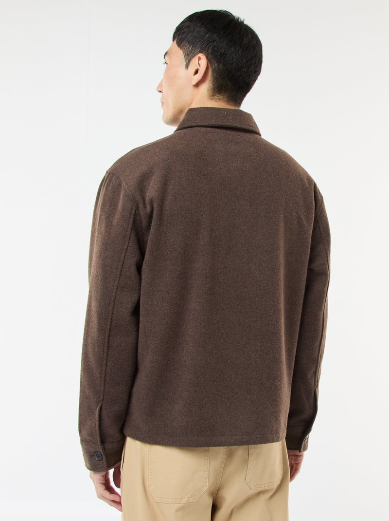 Surchemise en flanelle unie Marron - Kiabi