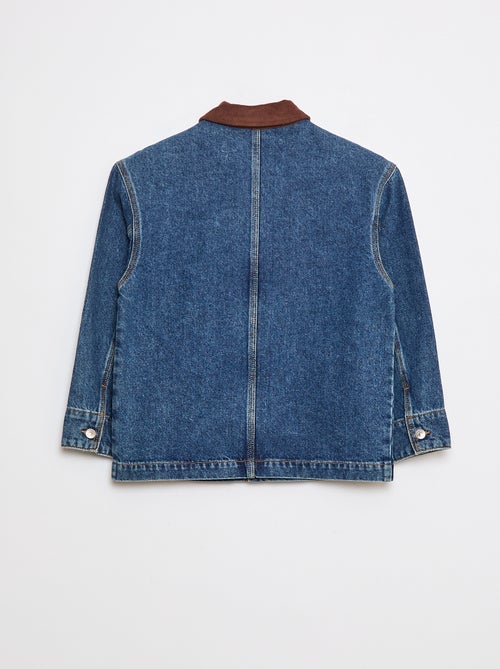 Surchemise en jean avec col en velours - Kiabi