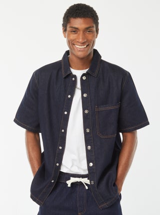 Surchemise en jean avec poche
