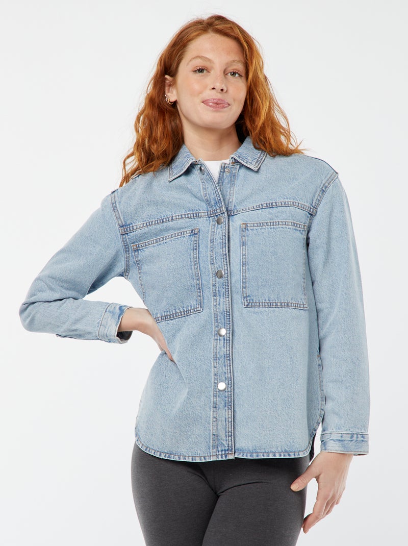 Surchemise en jean avec poches plaquées Bleu - Kiabi