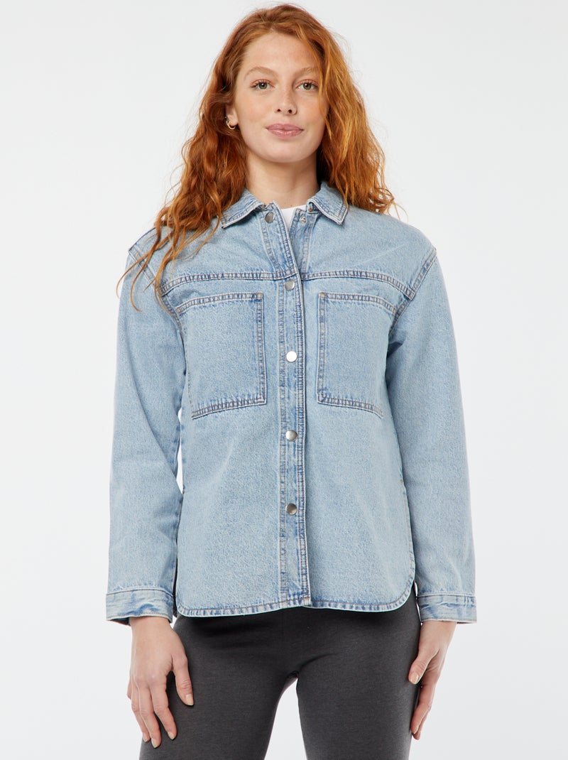 Surchemise en jean avec poches plaquées Bleu - Kiabi