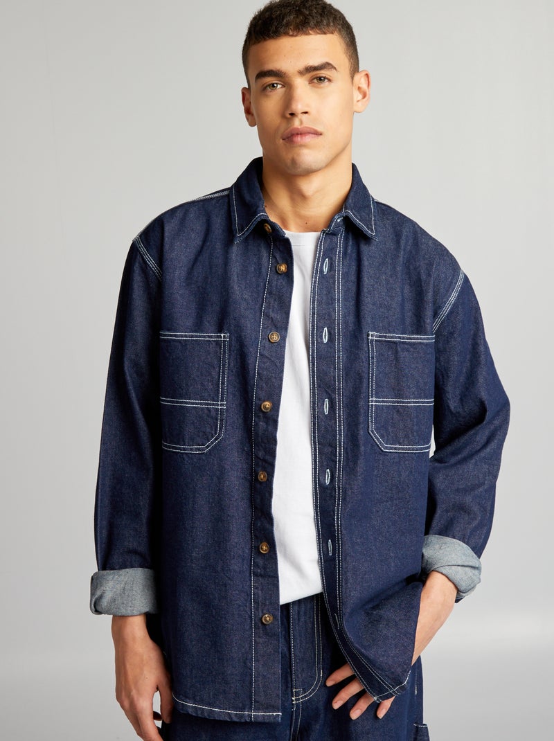 Surchemise en jean Bleu - Kiabi