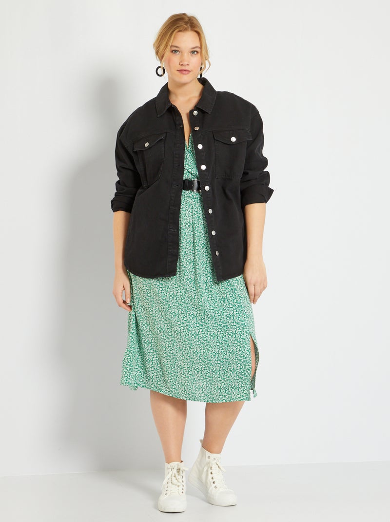 Surchemise en jean noir - Kiabi