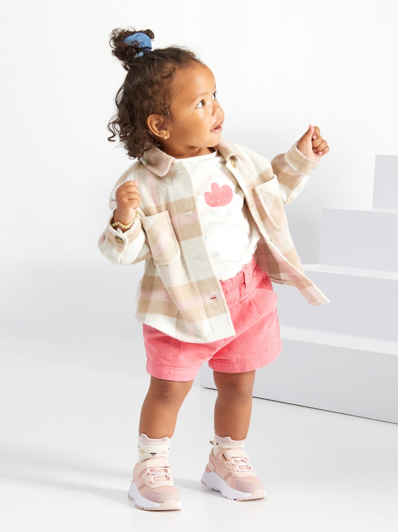 Surchemise en lainage Rose - Kiabi