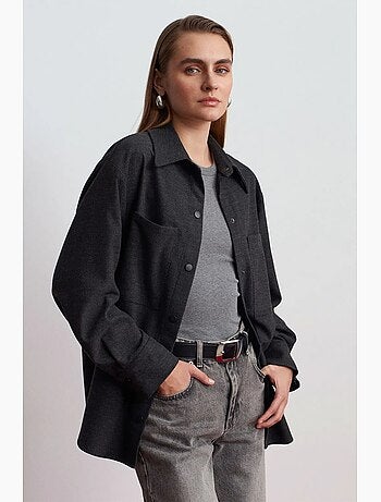 Surchemise en maille oversize à manches longues dilvin