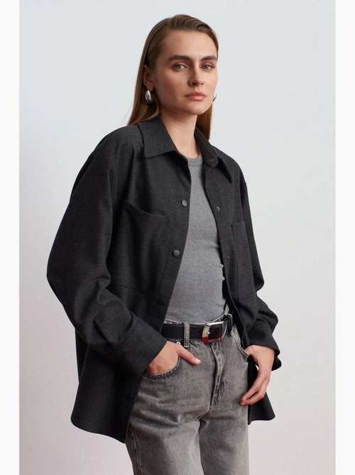 Surchemise en maille oversize à manches longues dilvin - Kiabi Surchemise en maille oversize à manches longues dilvin - Kiabi