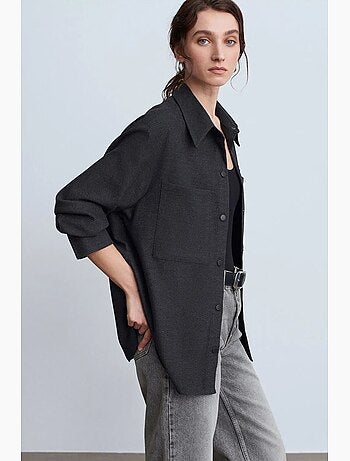 Surchemise en maille oversize à manches longues dilvin