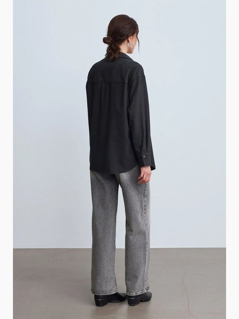 Surchemise en maille oversize à manches longues dilvin Noir - Kiabi