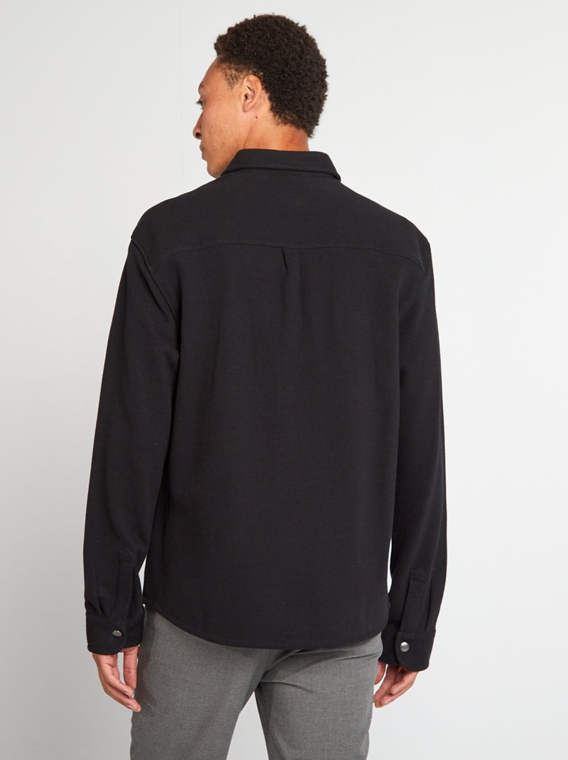 Surchemise en maille piquée avec poche noir - Kiabi