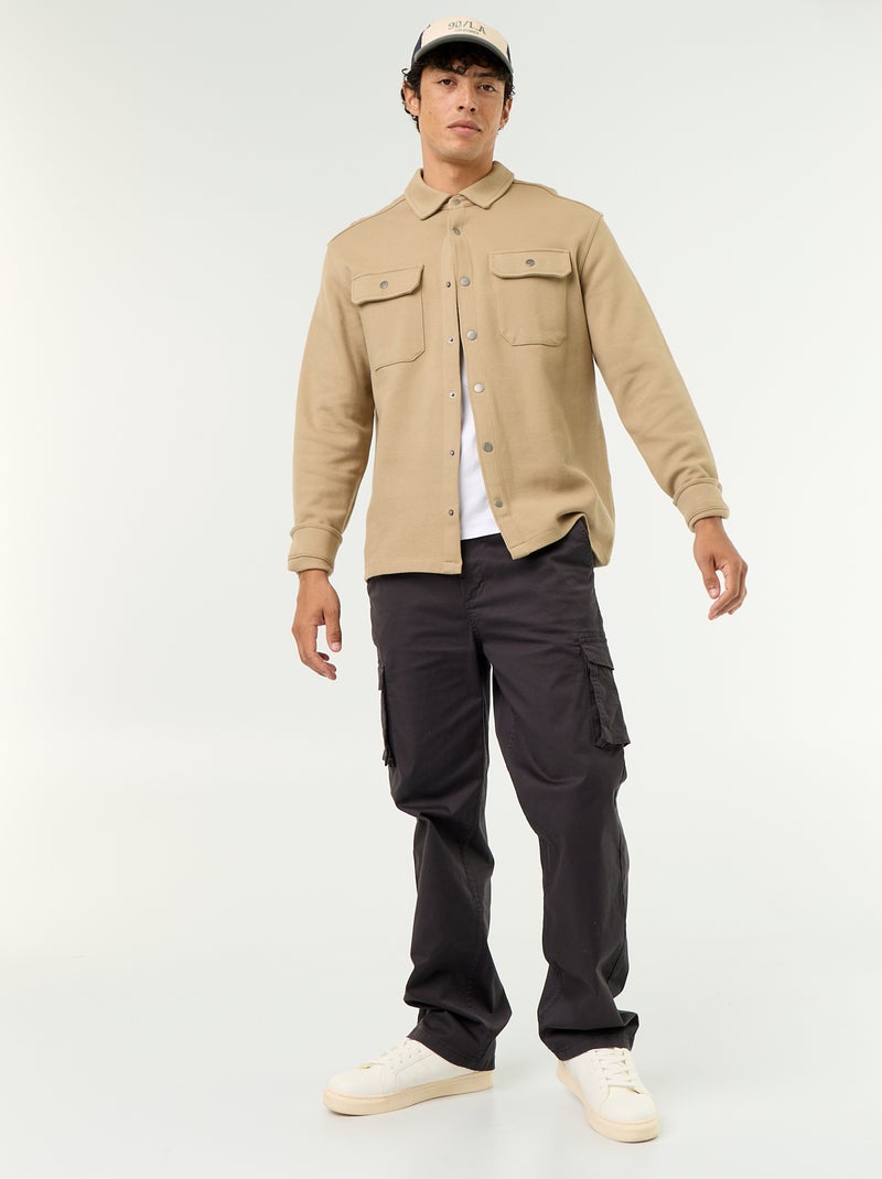 Surchemise en maille piquée Beige - Kiabi