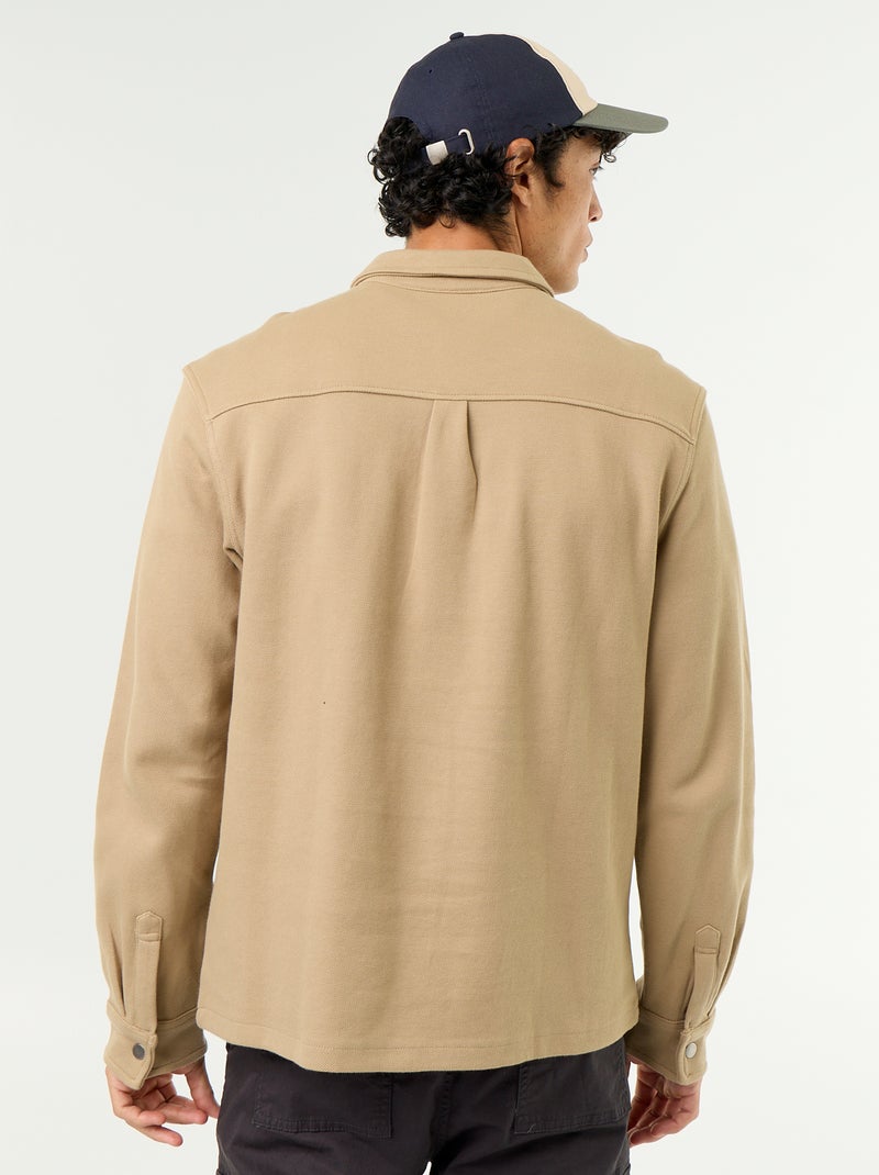 Surchemise en maille piquée Beige - Kiabi